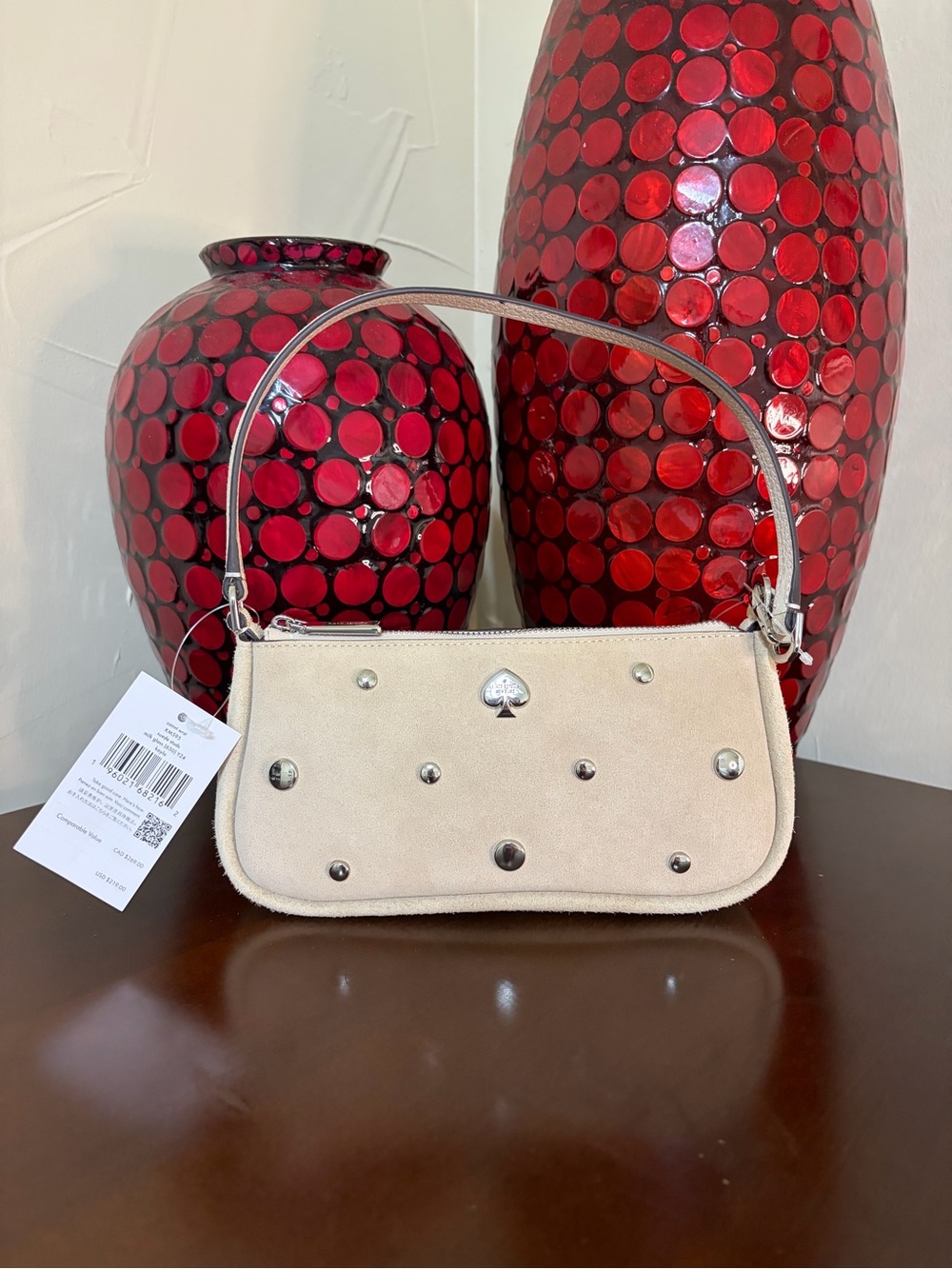 Kate Spade Beige Suede and Sturdy Kayla Mini Bag